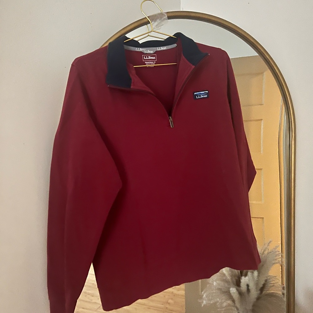 Ll bean Maroon quarter zip jacket size m